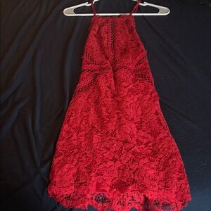 Forever 21 Red Halter Sundress Backless